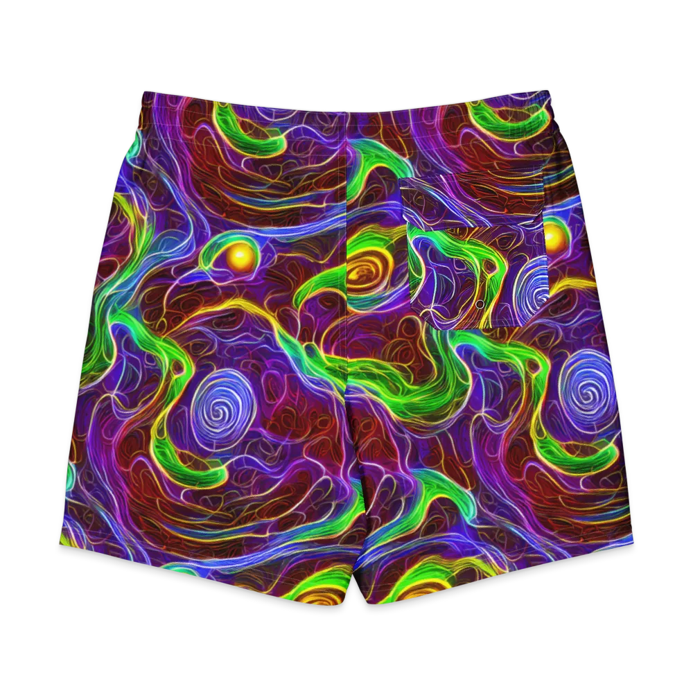 Purple Paradox on Men's Board Shorts — Back