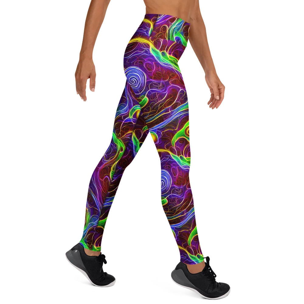 Purple Paradox on Yoga Leggings — Right