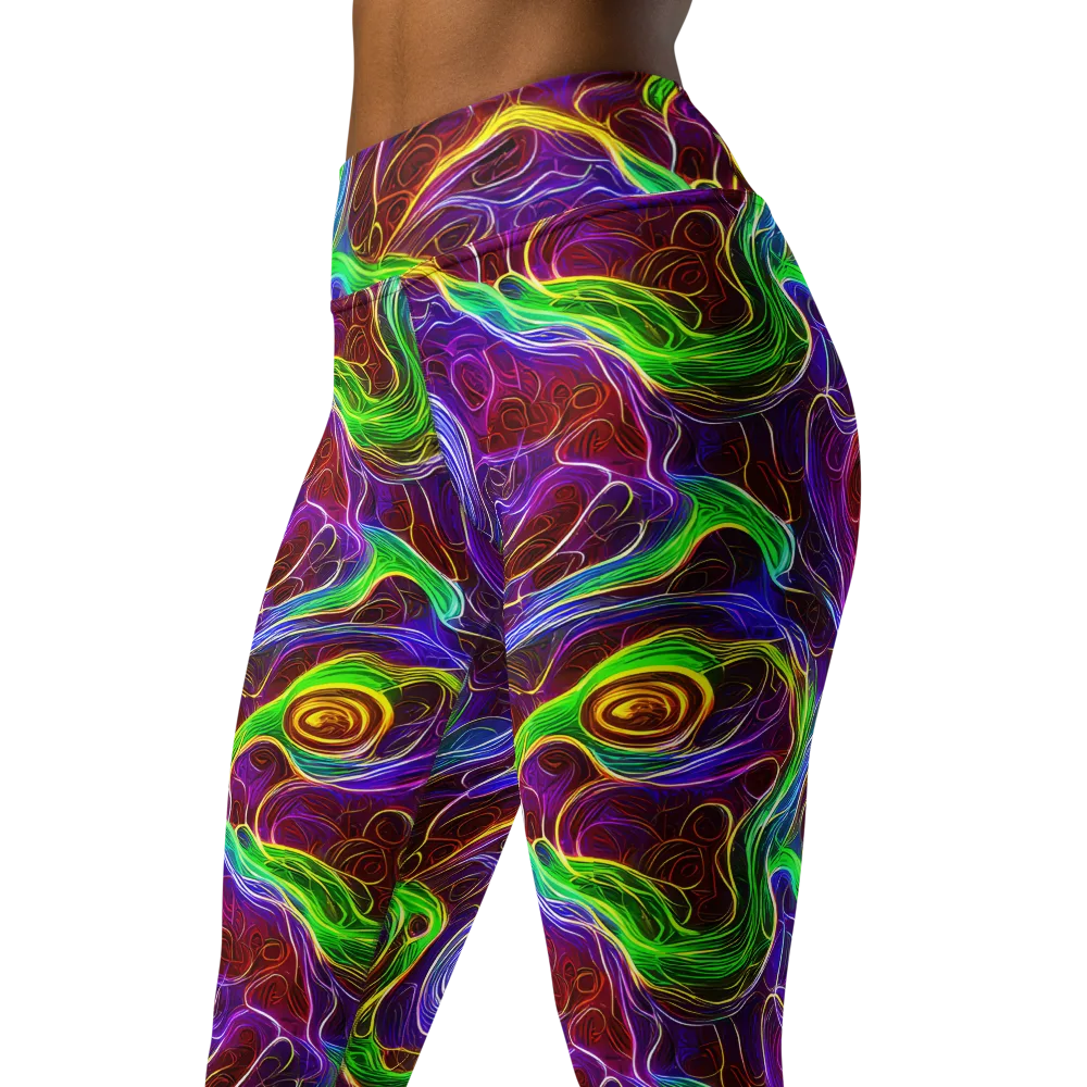 Purple Paradox on Yoga Leggings — Left Front