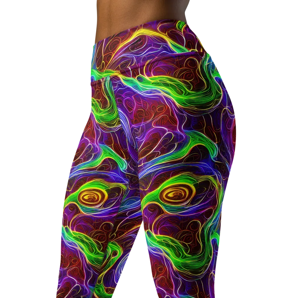 Purple Paradox on Yoga Leggings — Left Front