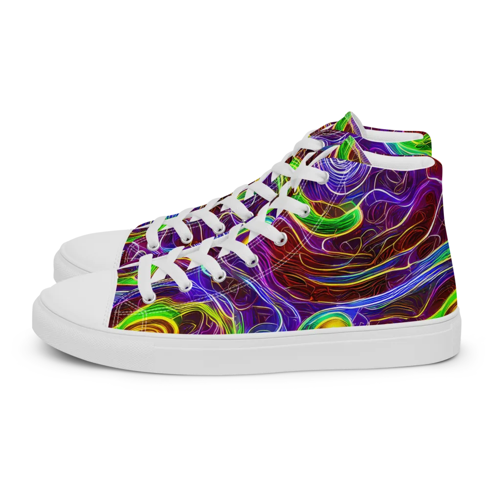 Purple Paradox on Women's High Top Canvas Shoes — Left