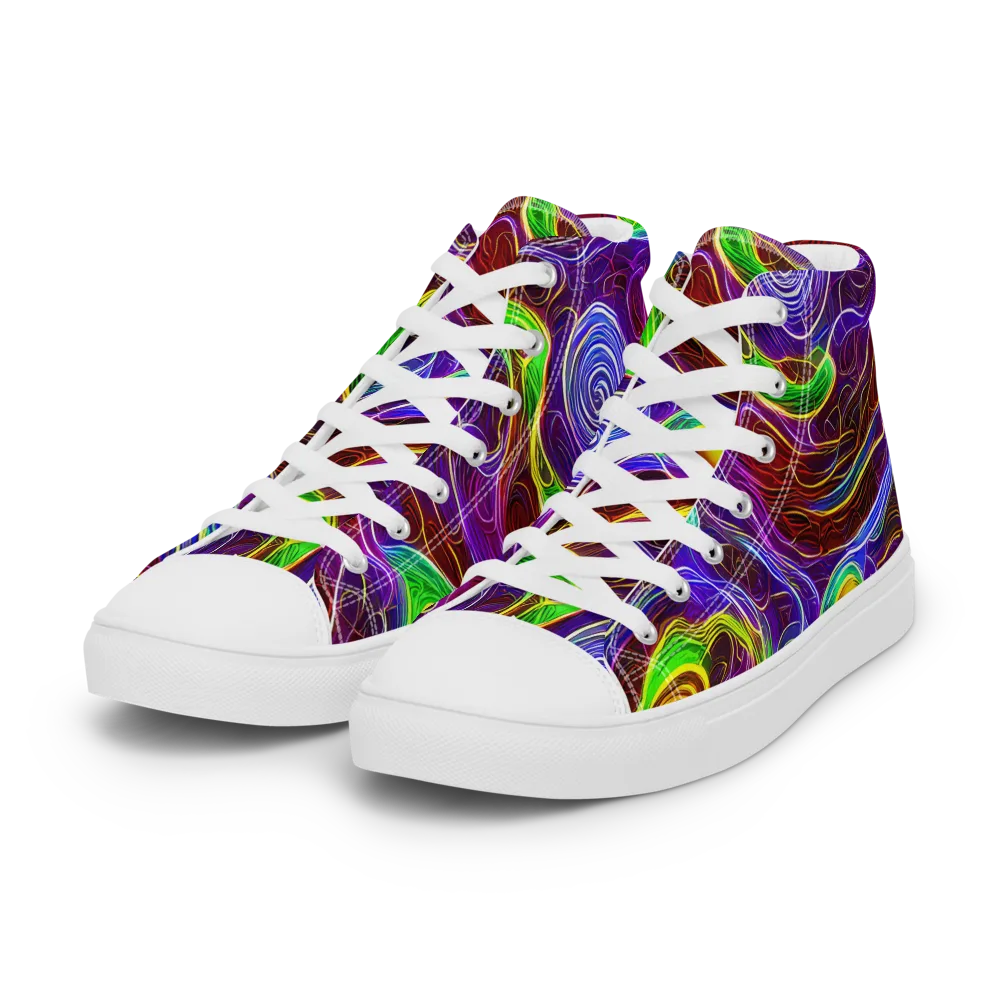 Purple Paradox on Women's High Top Canvas Shoes — Left Front