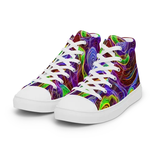 Purple Paradox on a Women's High Top Canvas Shoes