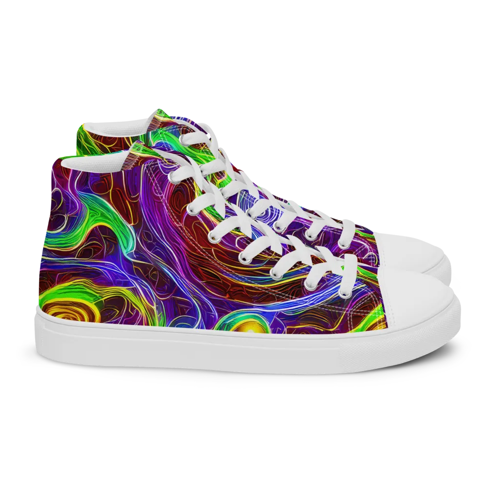 Purple Paradox on Women's High Top Canvas Shoes — Right