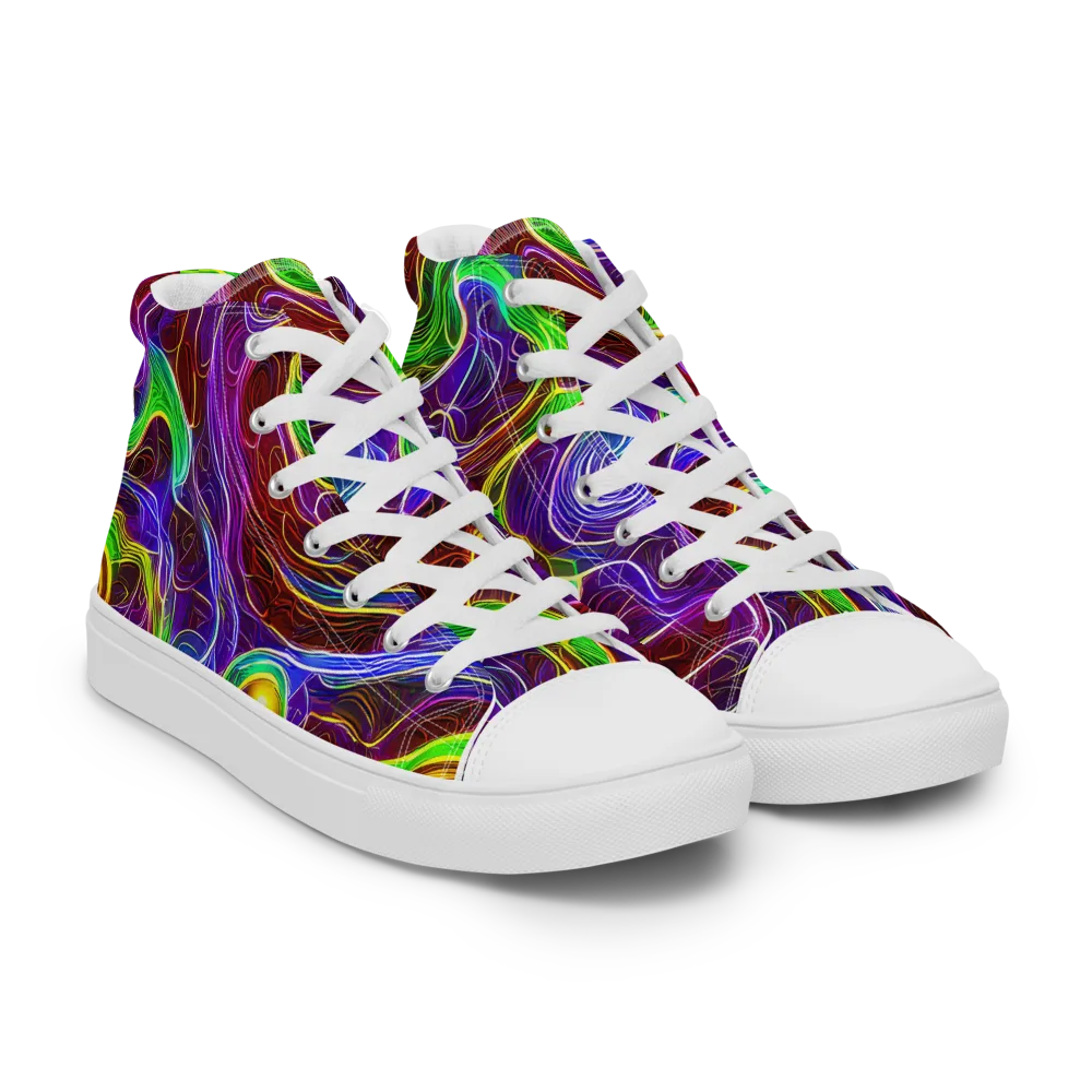 Purple Paradox on Women's High Top Canvas Shoes — Right Front