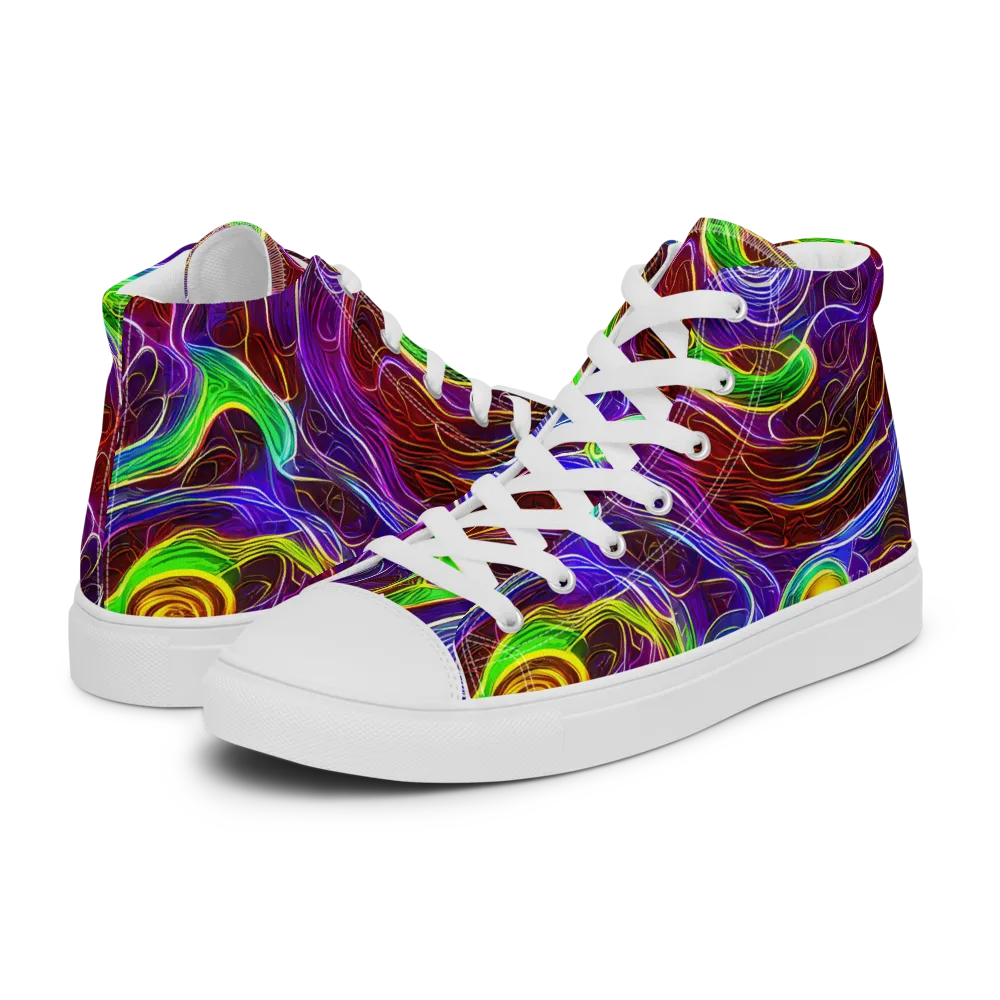 Purple Paradox on Women's High Top Canvas Shoes — Left
