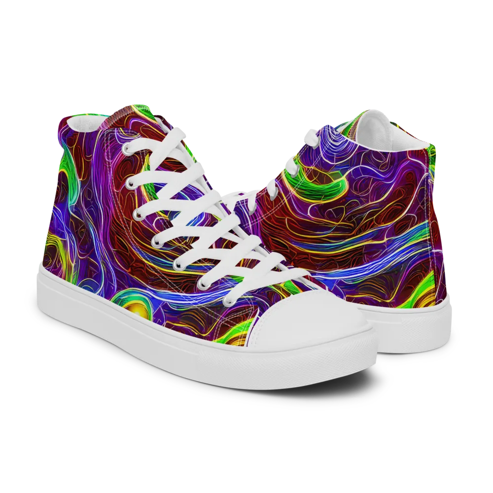 Purple Paradox on Women's High Top Canvas Shoes — Right