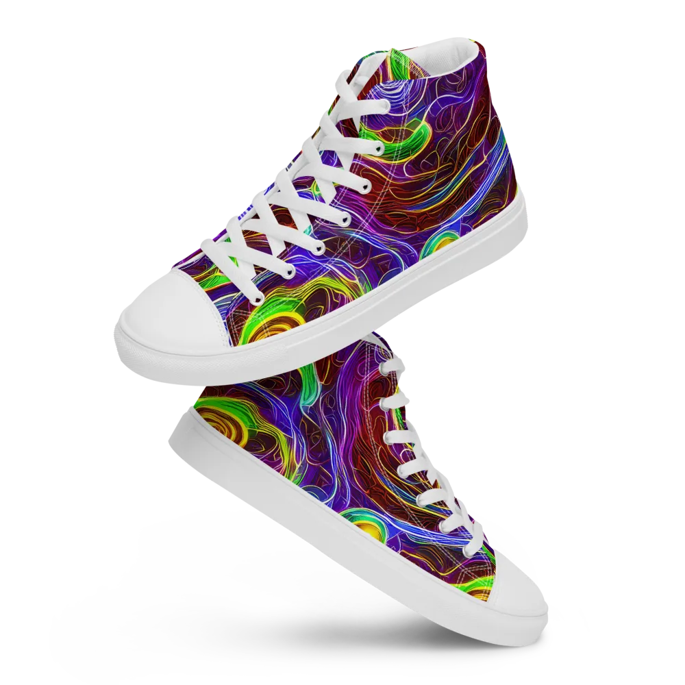 Purple Paradox on Women's High Top Canvas Shoes — Front