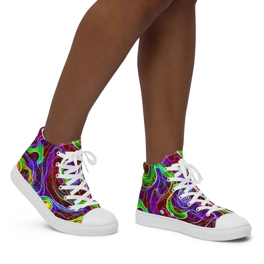 Purple Paradox on Women's High Top Canvas Shoes — Right