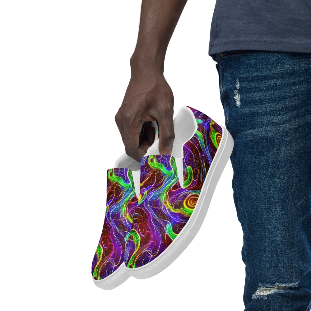 Purple Paradox on Men's Slip-On Canvas Shoes — Left Front