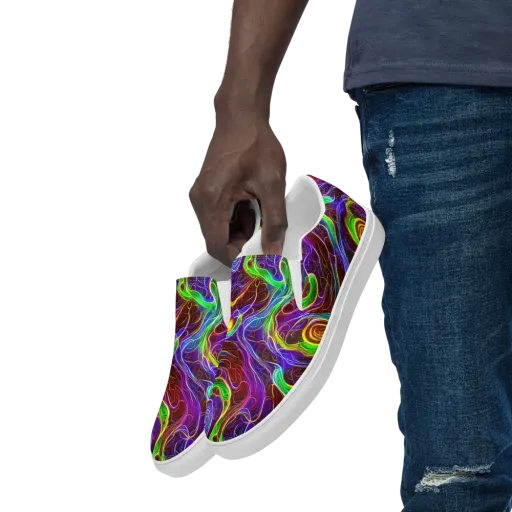 Purple Paradox on a Men's Slip-On Canvas Shoes