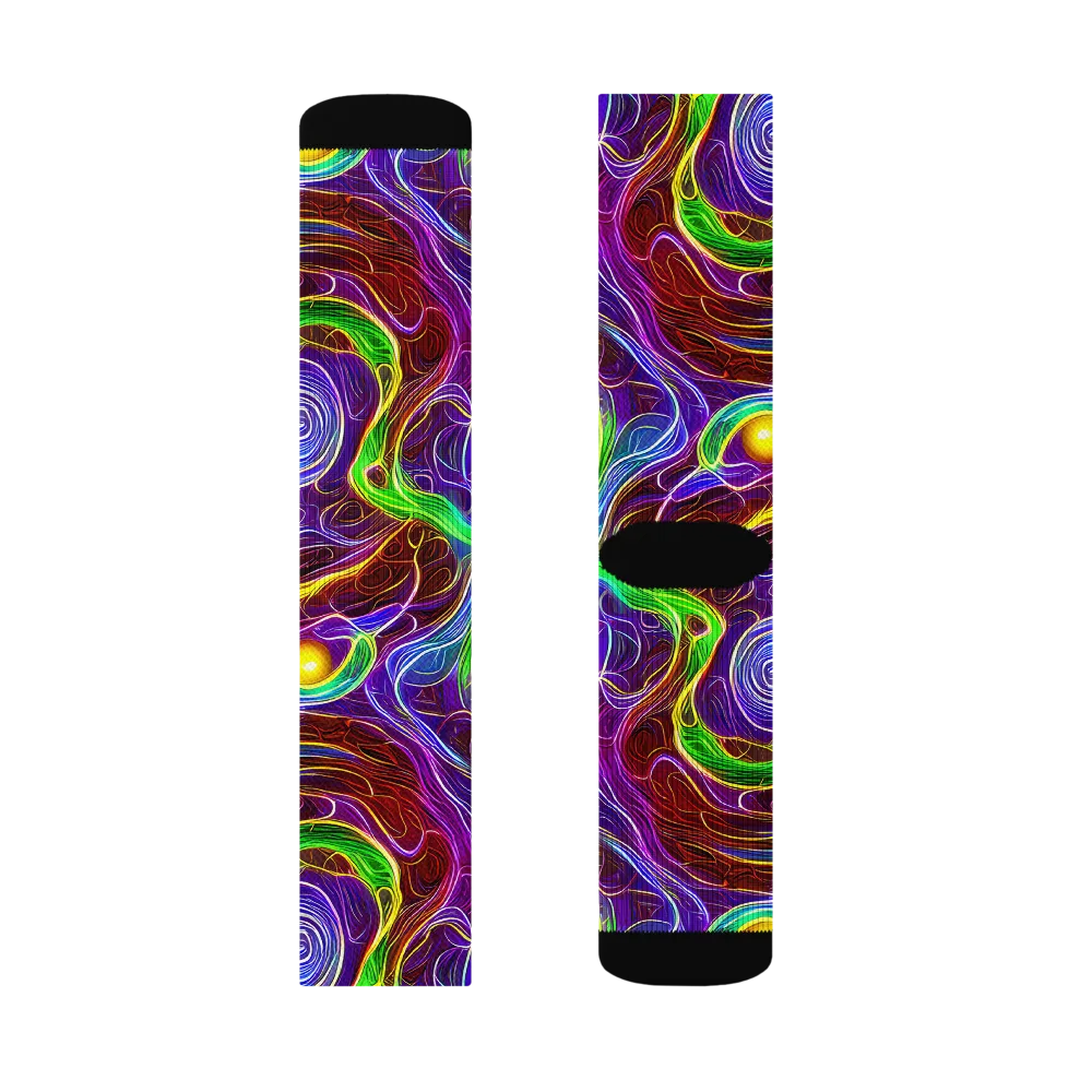 Purple Paradox on Socks — Right Sock