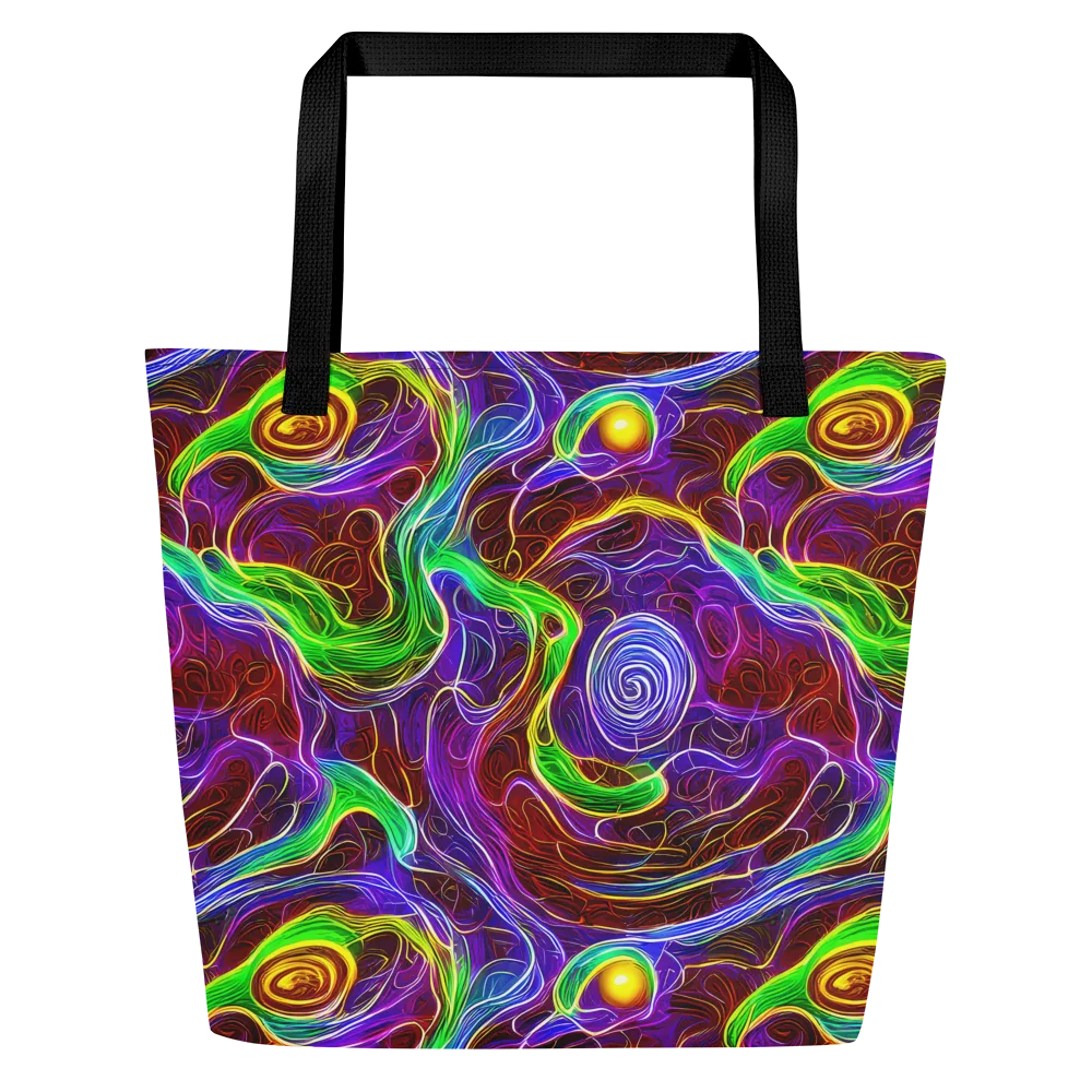 Purple Paradox on Large Tote Bag W/ Pocket — Front