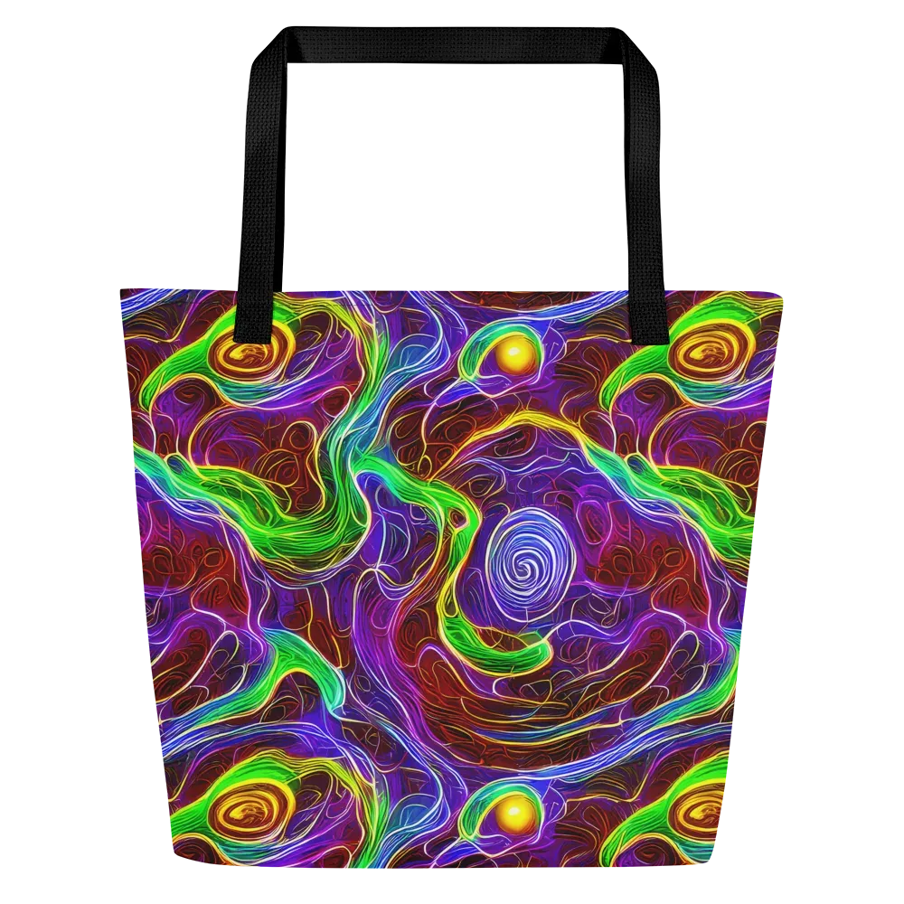 Purple Paradox on Large Tote Bag W/ Pocket — Front