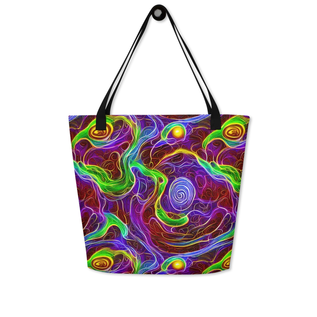 Purple Paradox on Large Tote Bag W/ Pocket — Front