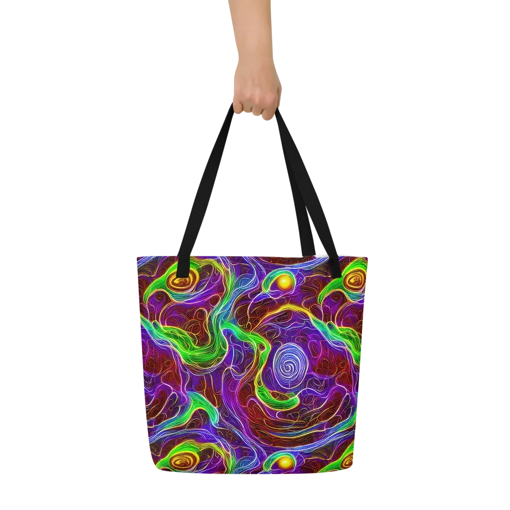 Purple Paradox on Large Tote Bag W/ Pocket — Front
