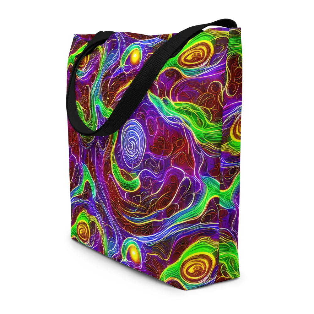 Purple Paradox on Large Tote Bag W/ Pocket — Front