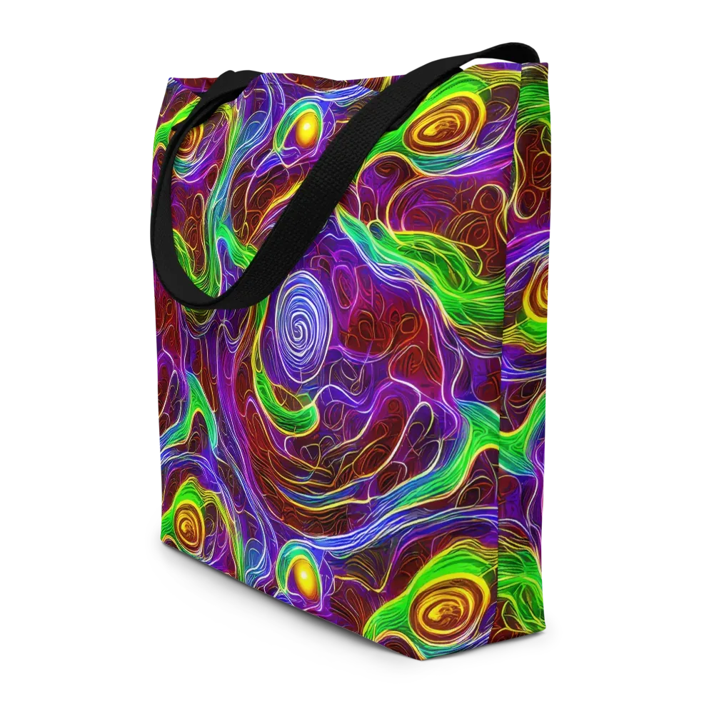 Purple Paradox on Large Tote Bag W/ Pocket — Front