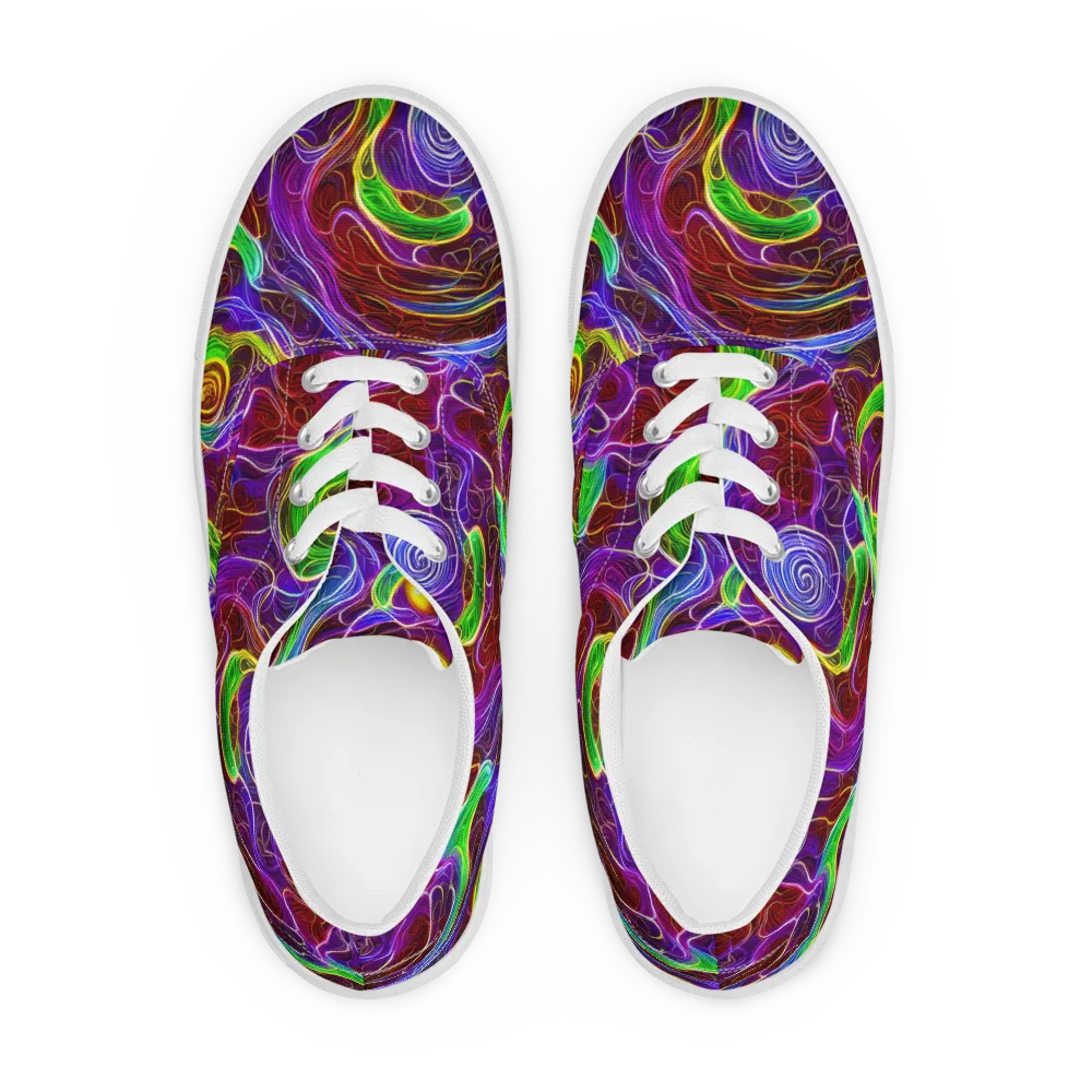 Purple Paradox on Men's Lace-Up Canvas Shoes — Front