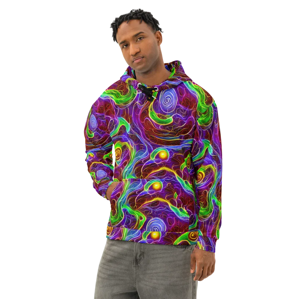 Purple Paradox on Cotton Hoodie — Left Front