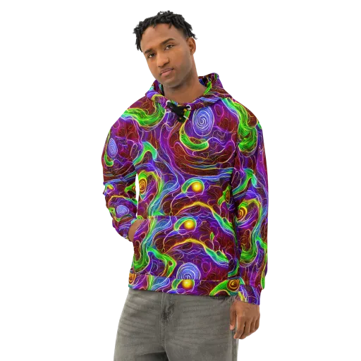 Purple Paradox on a Cotton Hoodie