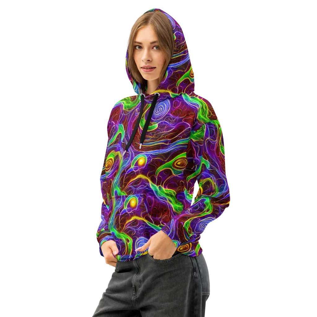 Purple Paradox on Cotton Hoodie — Left Front