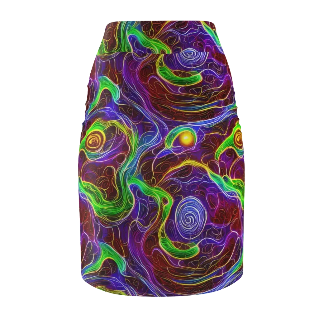 Purple Paradox on Pencil Skirt — Back