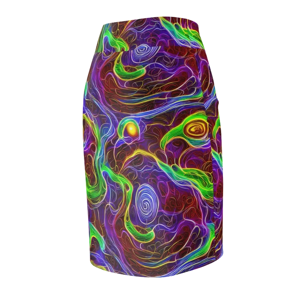 Purple Paradox on Pencil Skirt — Back Side