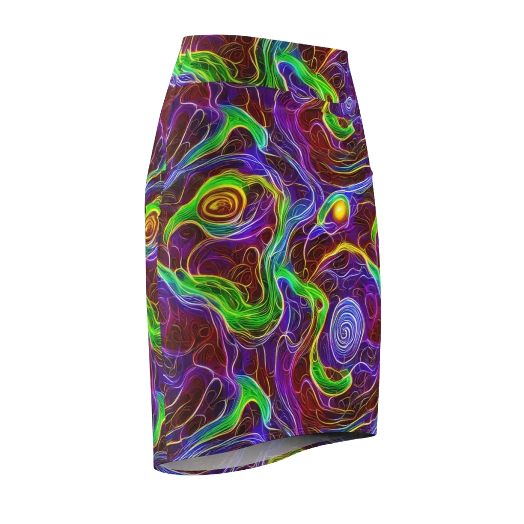 Purple Paradox on Pencil Skirt — Front Side