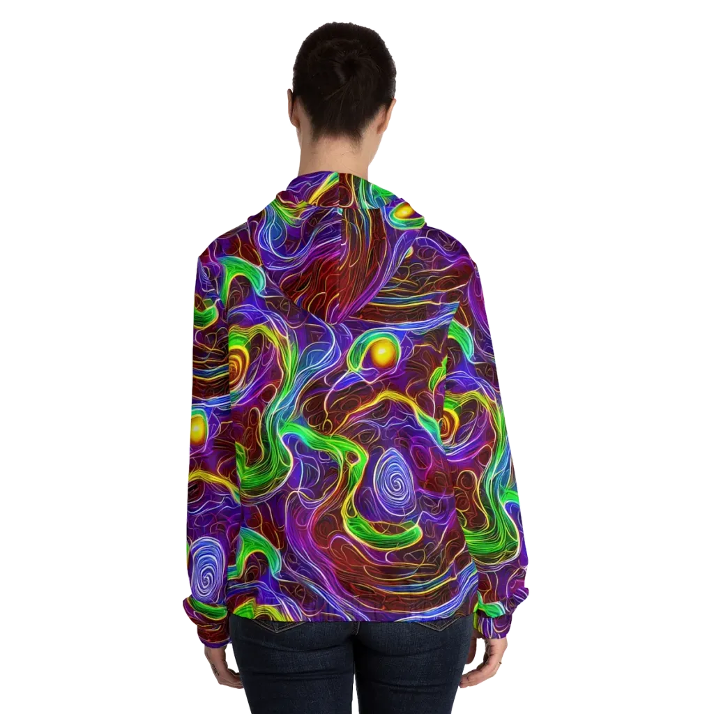 Purple Paradox on Women's Full-Zip Hoodie — Back On Person