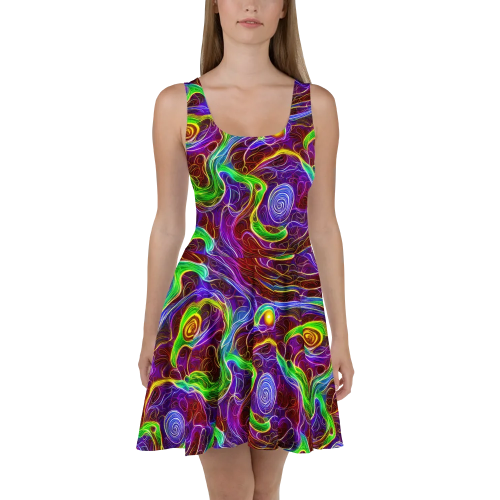 Purple Paradox on Skater Dress — Front