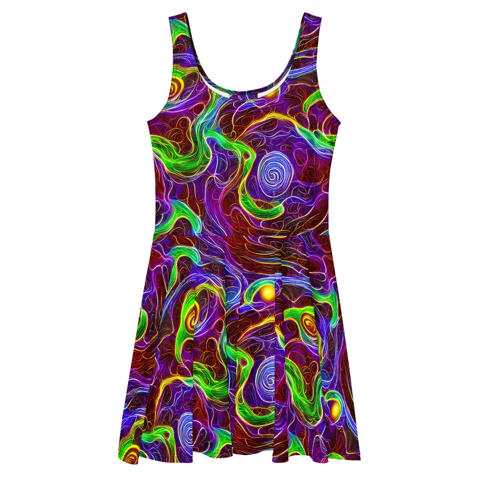 Purple Paradox on Skater Dress — Front