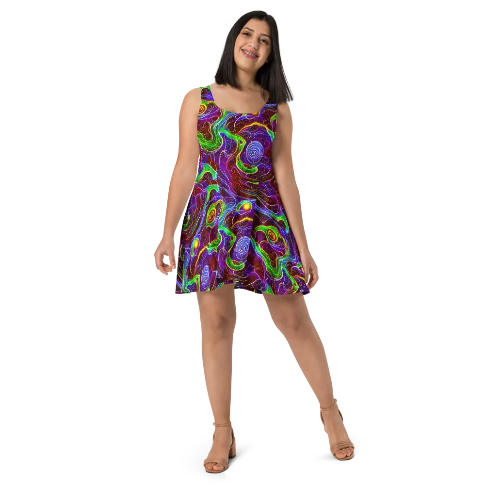 Purple Paradox on Skater Dress — Front