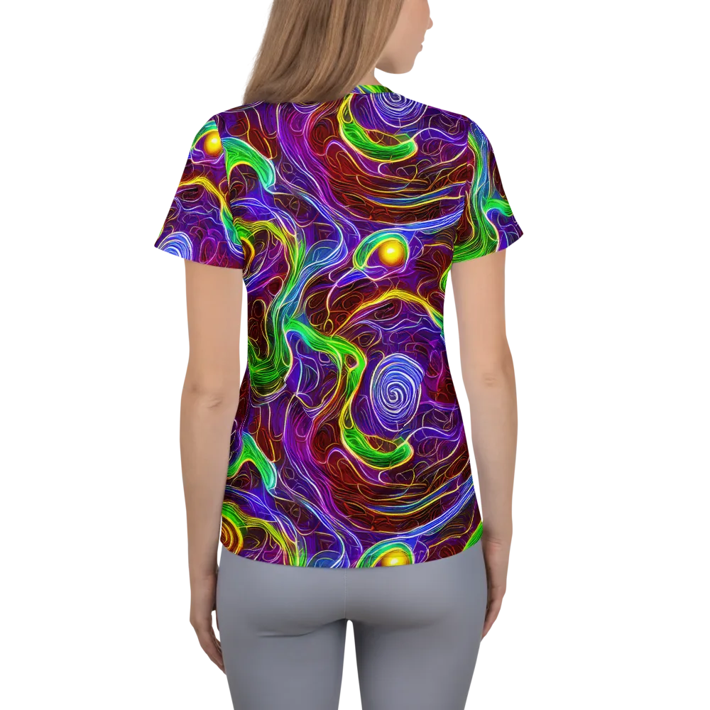 Purple Paradox on Women's Athletic T-Shirt — Back
