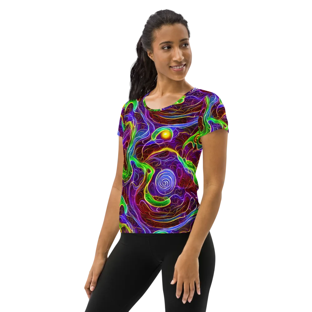 Purple Paradox on Women's Athletic T-Shirt — Left
