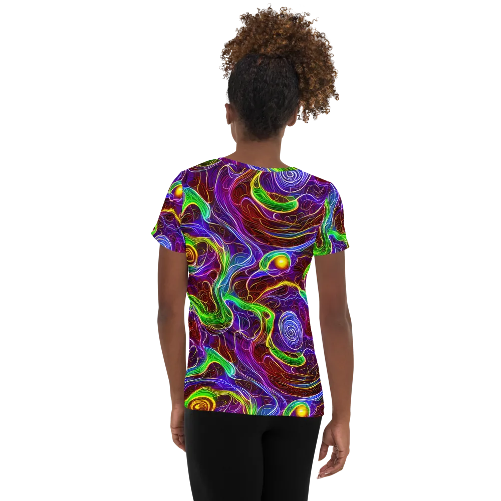 Purple Paradox on Women's Athletic T-Shirt — Back