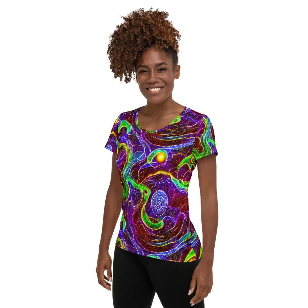 Purple Paradox on Women's Athletic T-Shirt — Left