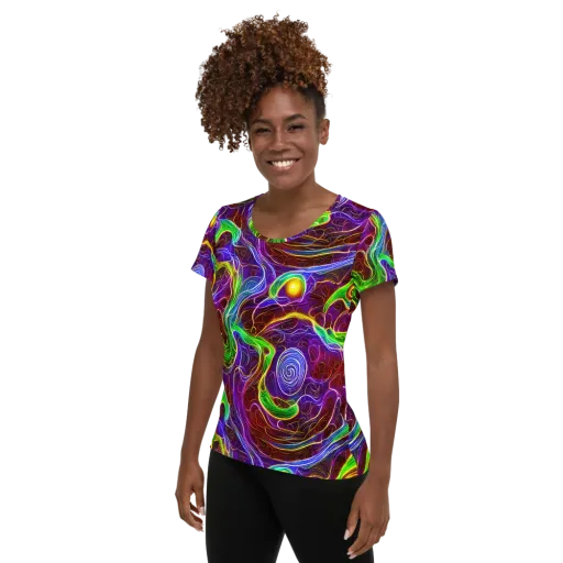 Purple Paradox on a Women's Athletic T-Shirt