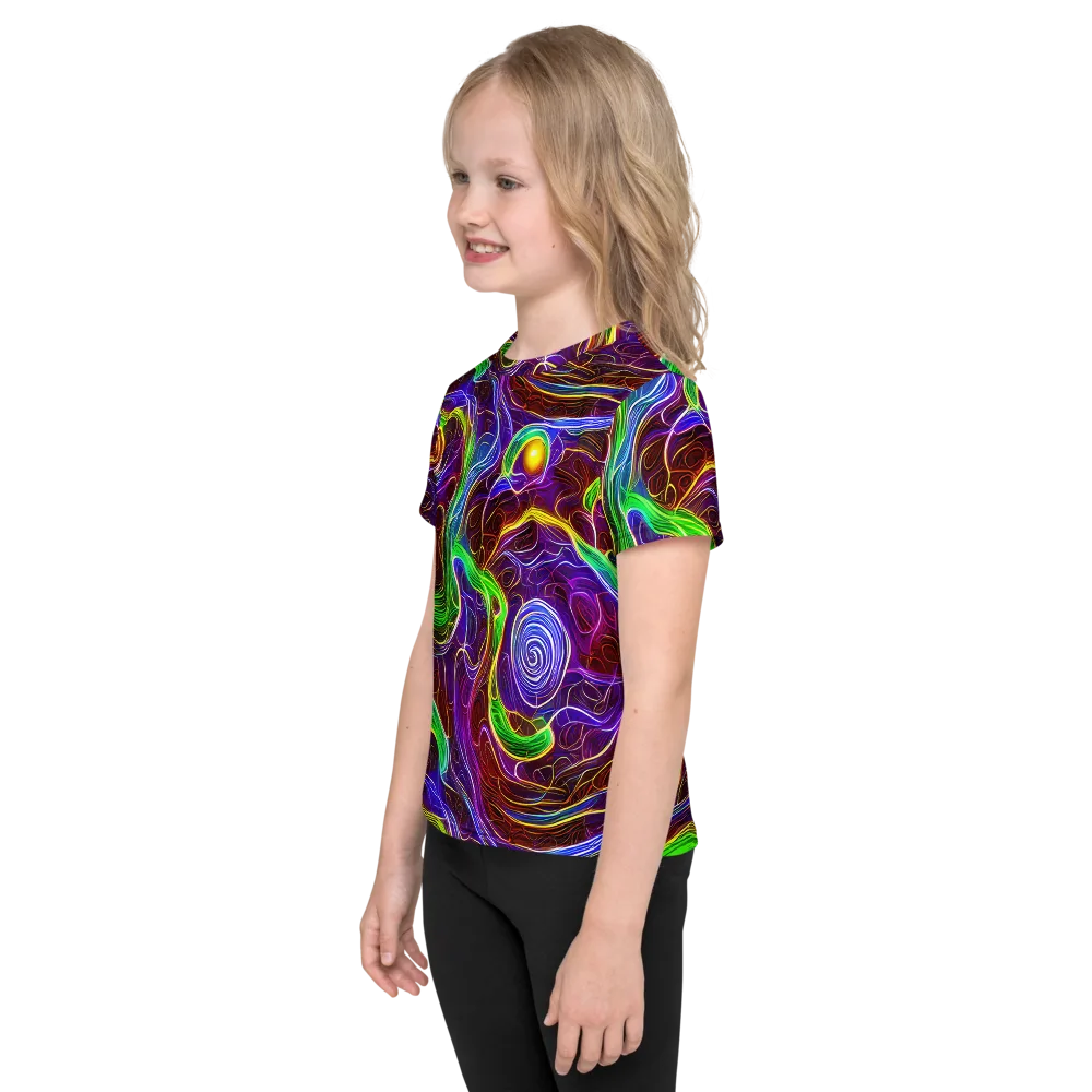 Purple Paradox on Kids Crew Neck T-Shirt — Left