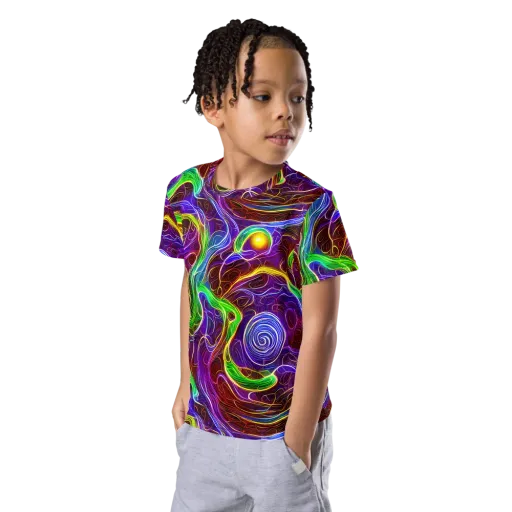 Purple Paradox on a Kids Crew Neck T-Shirt