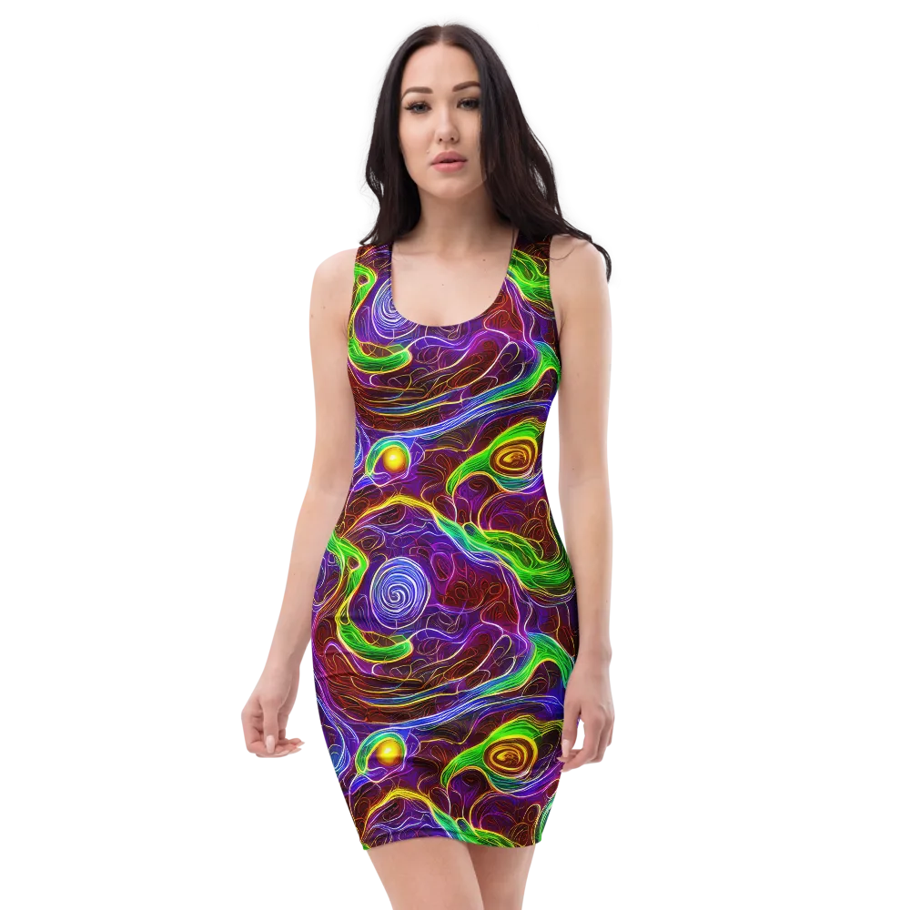 Purple Paradox on Bodycon Dress — Front