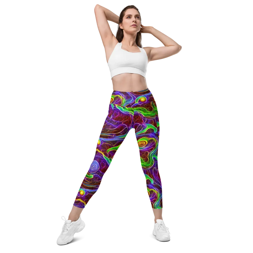 Purple Paradox on Leggings with Pockets — Front