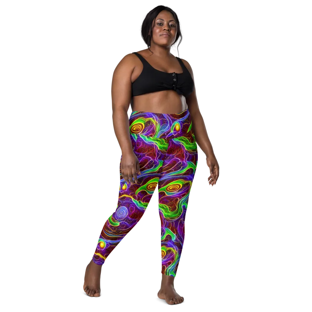 Purple Paradox on Leggings with Pockets — Front