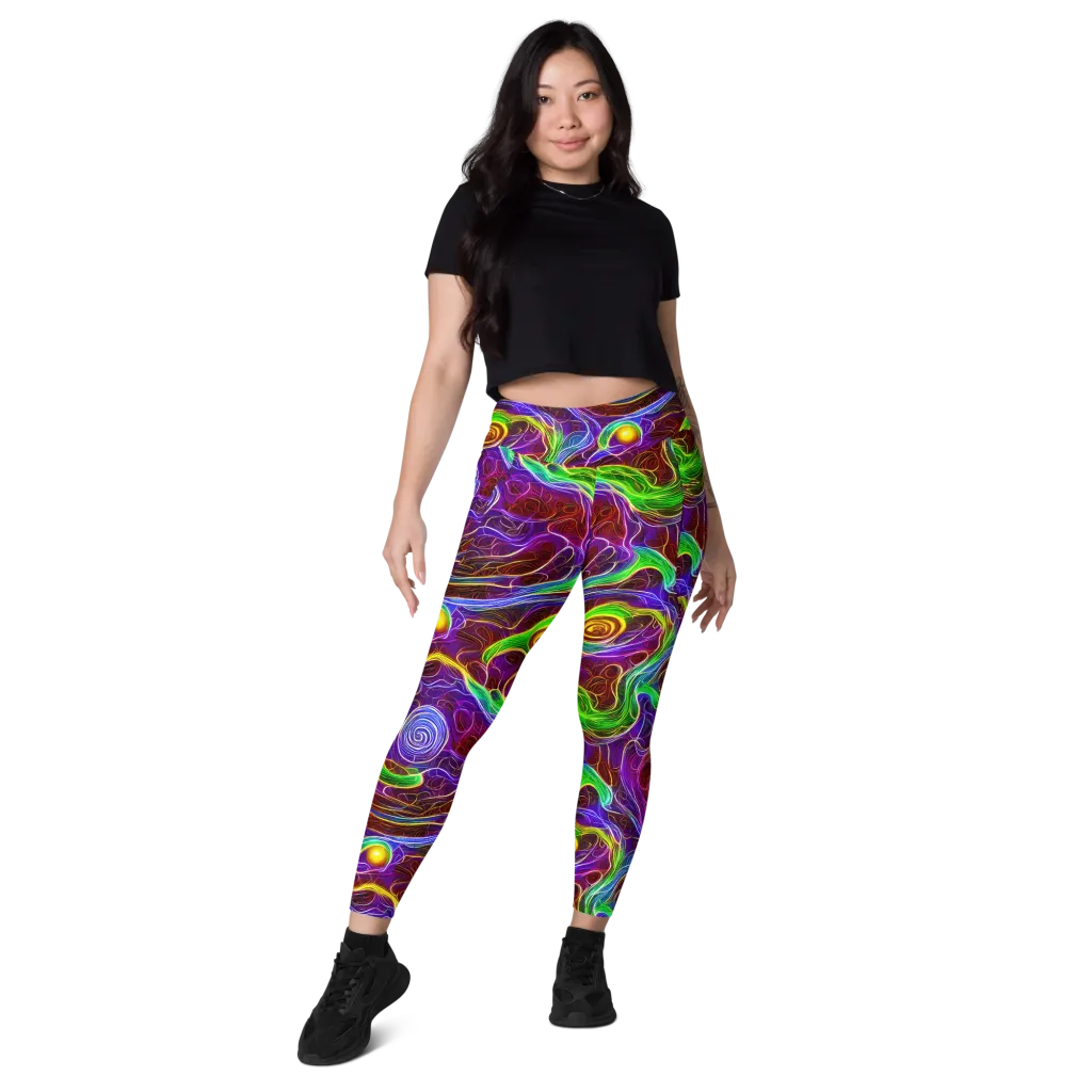 Purple Paradox on Leggings with Pockets — Front