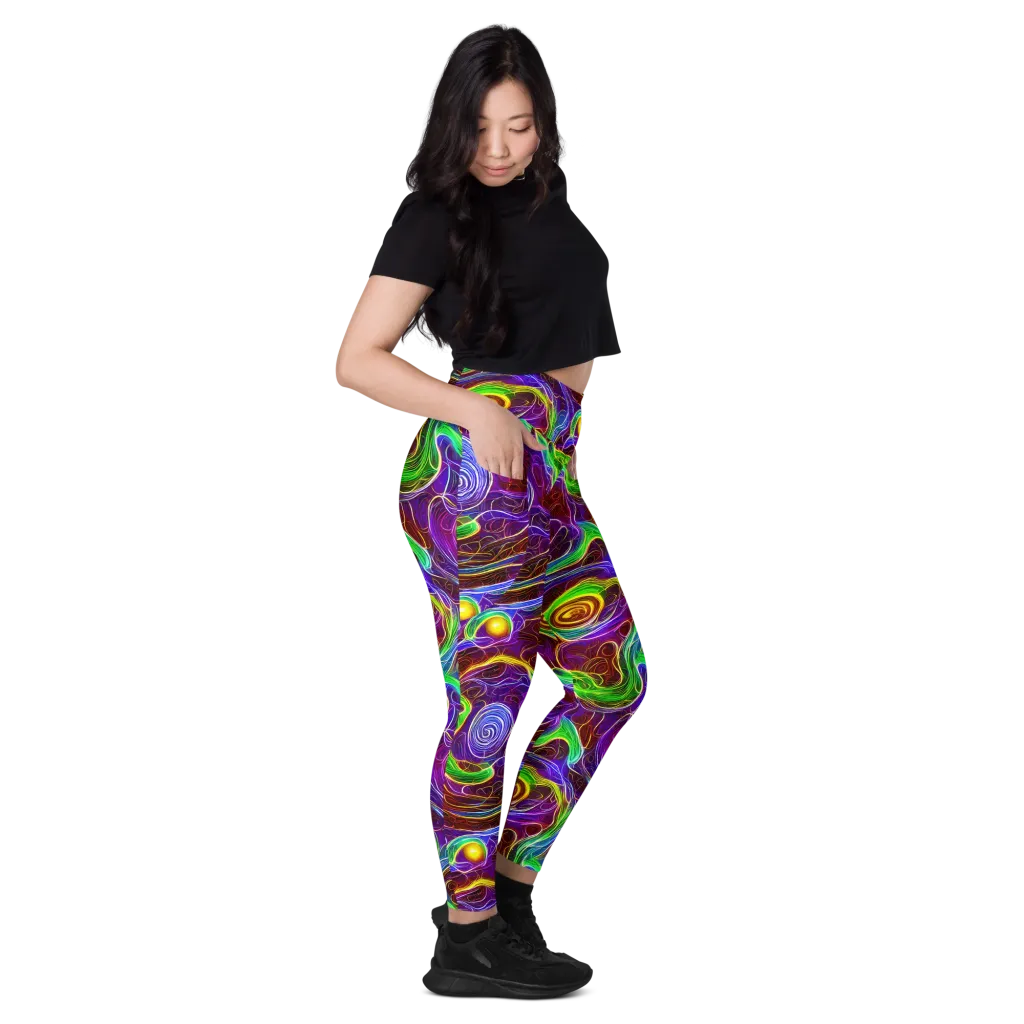Purple Paradox on Leggings with Pockets — Right