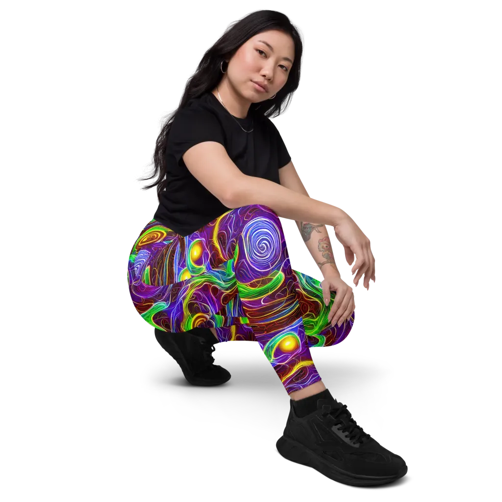 Purple Paradox on Leggings with Pockets — Right Front