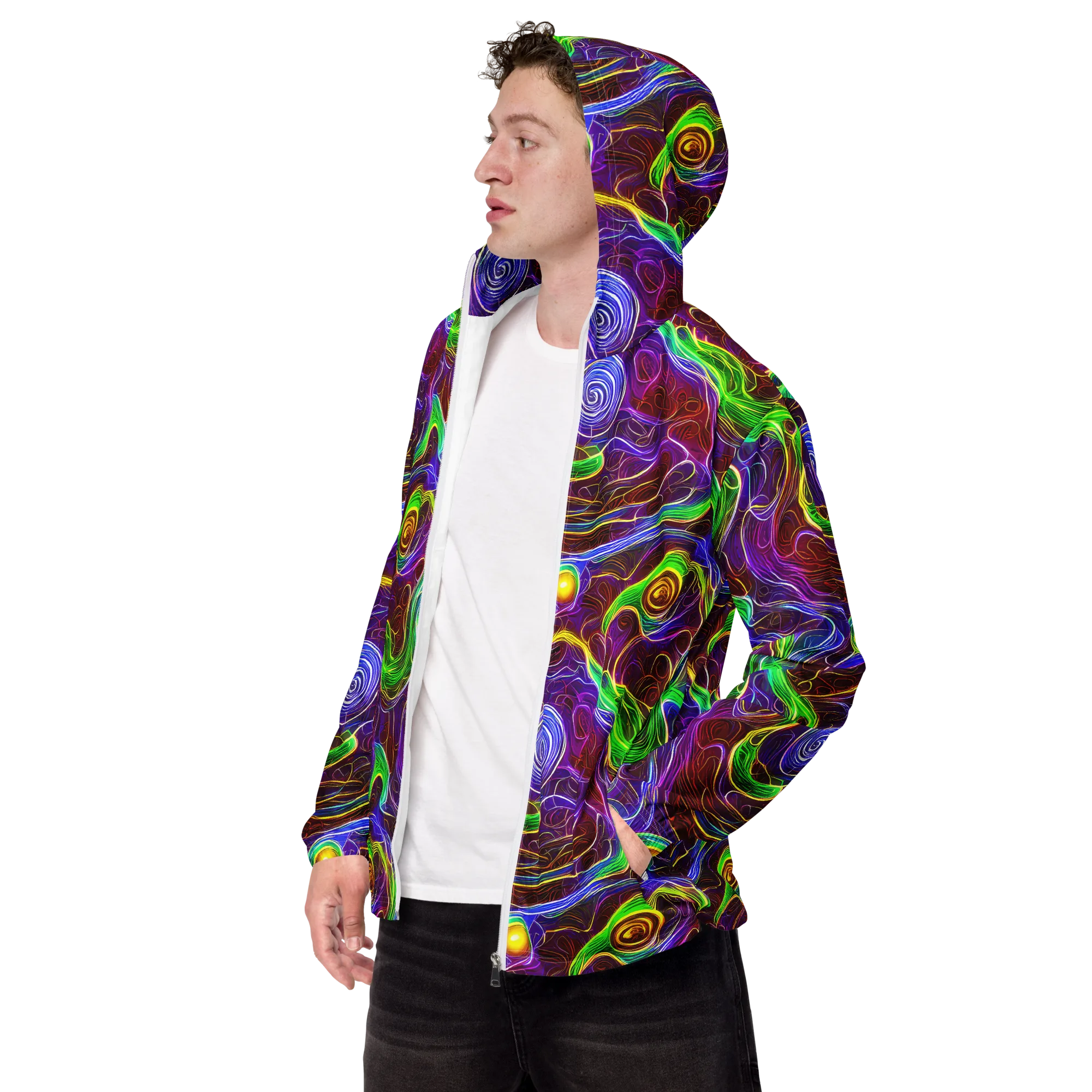 Purple Paradox on Men's Windbreaker — Left Front