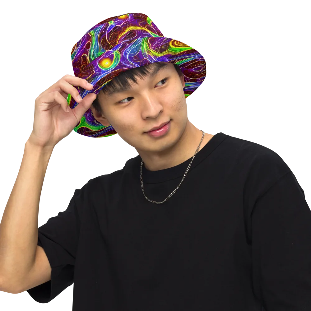 Purple Paradox on Reversible Bucket Hat — Front Inside