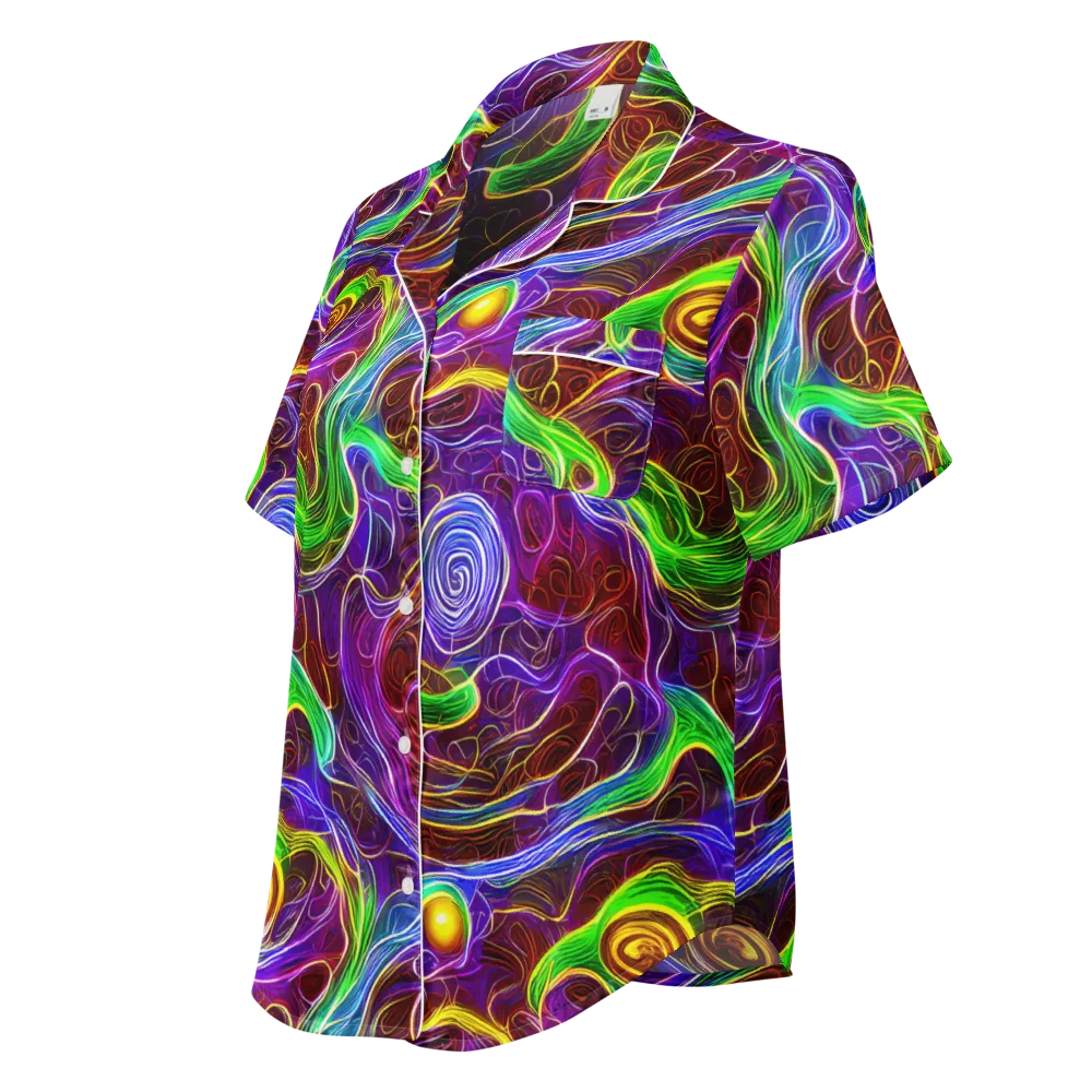 Purple Paradox on Women's Short Sleeve Pajama Top — Left Front