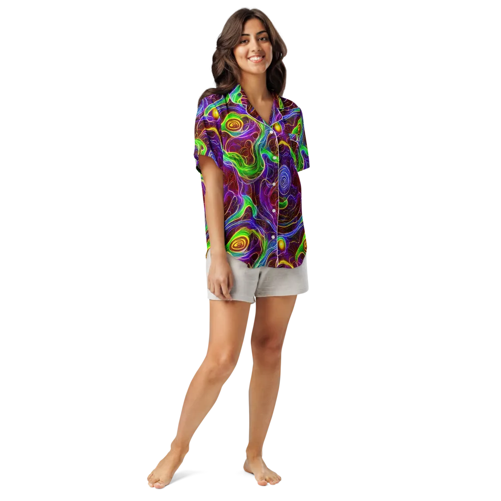 Purple Paradox on Women's Short Sleeve Pajama Top — Front